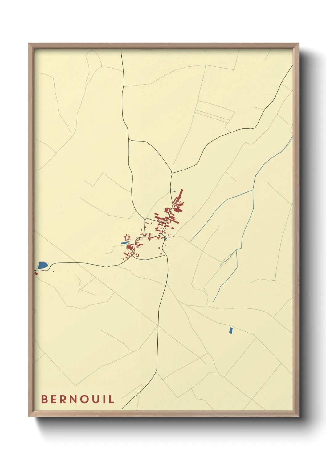 Une affiche de carte sur Bernouil