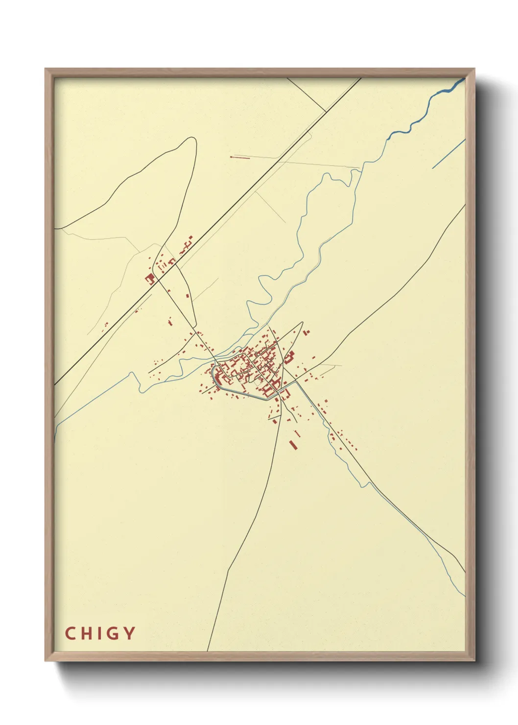 Une affiche de carte sur Chigy