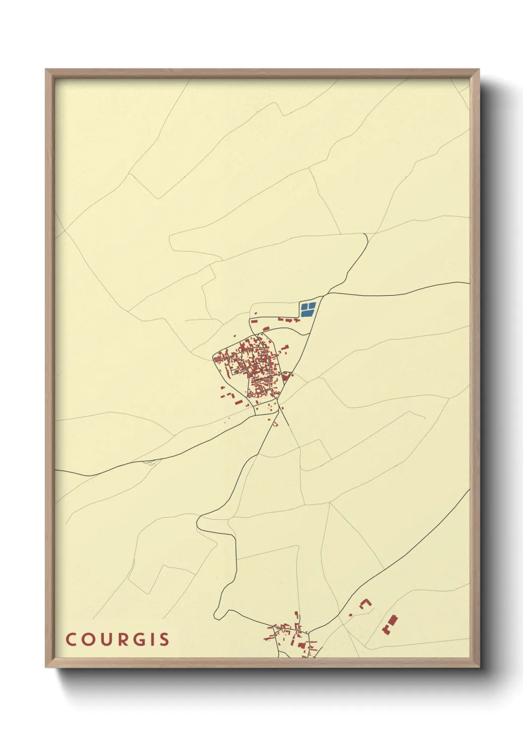Une affiche de carte sur Courgis