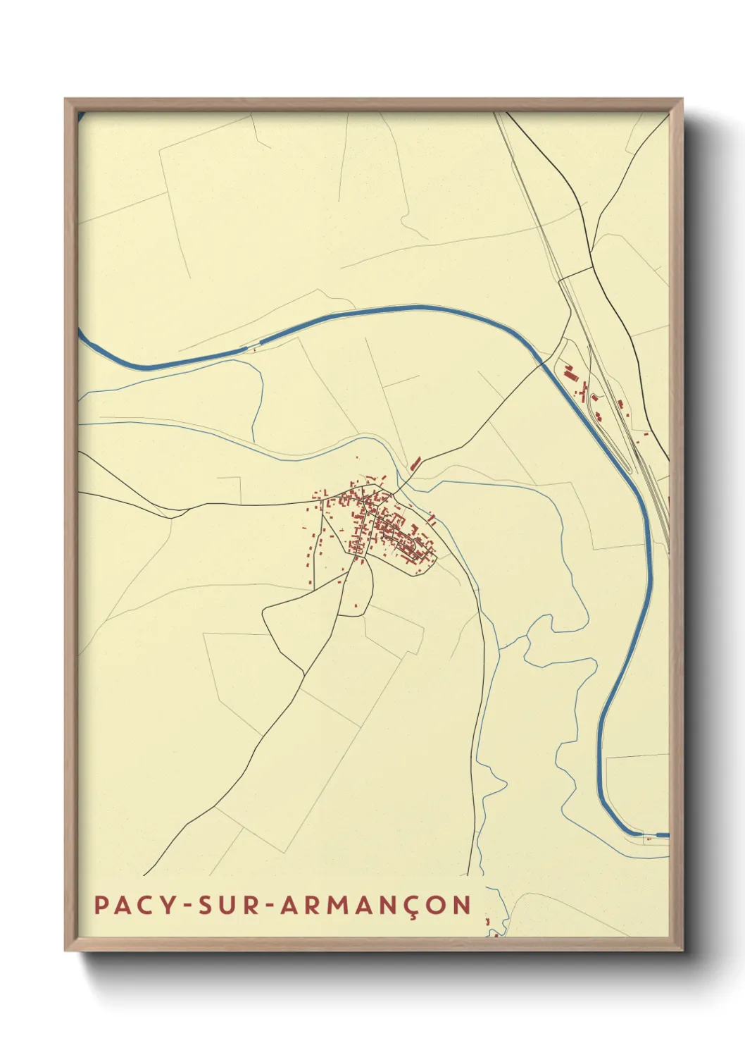 Une affiche de carte sur Pacy-sur-Armançon