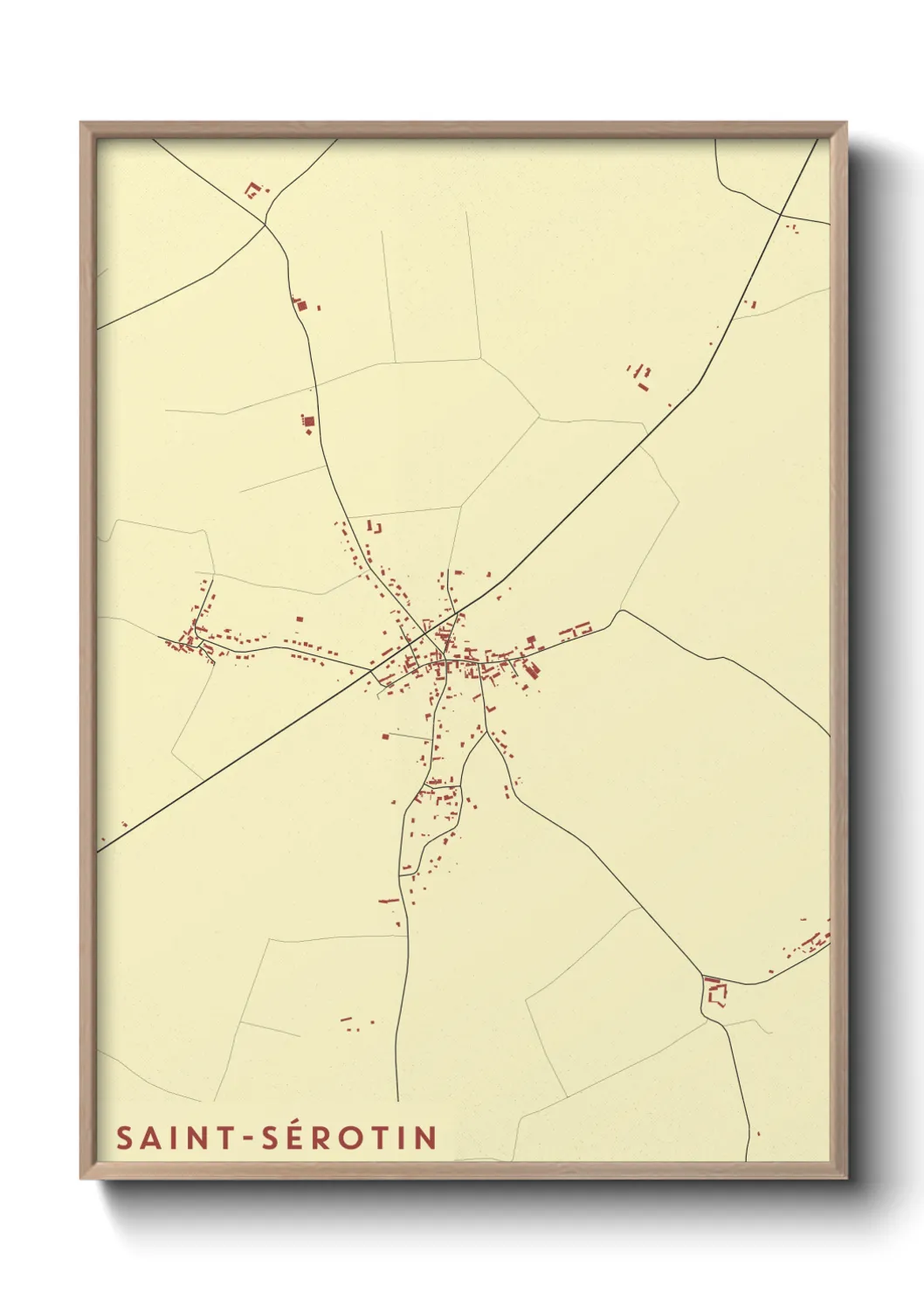 Une affiche de carte sur Saint-Sérotin