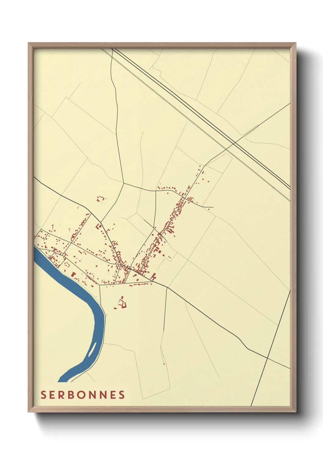 Une affiche de carte sur Serbonnes