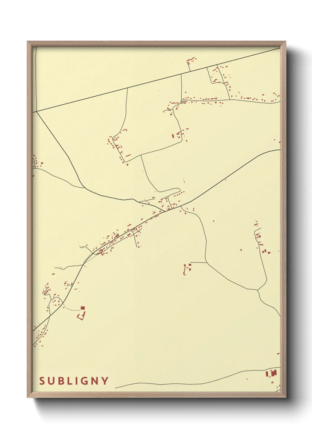 Une affiche de carte sur Subligny