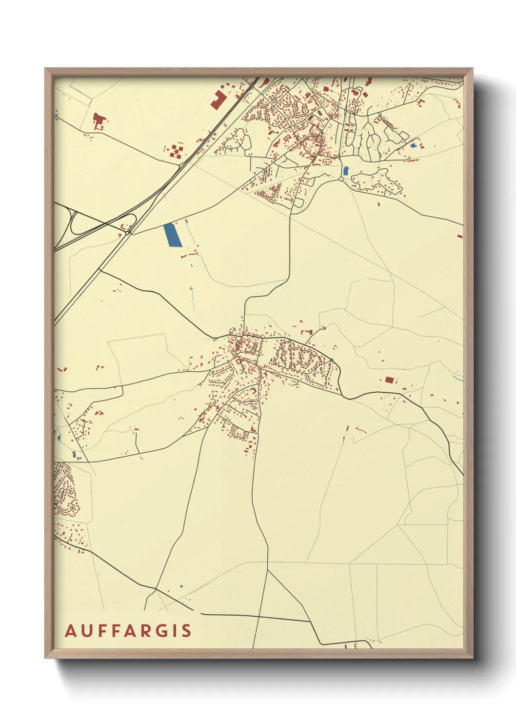 Une affiche de carte sur Auffargis