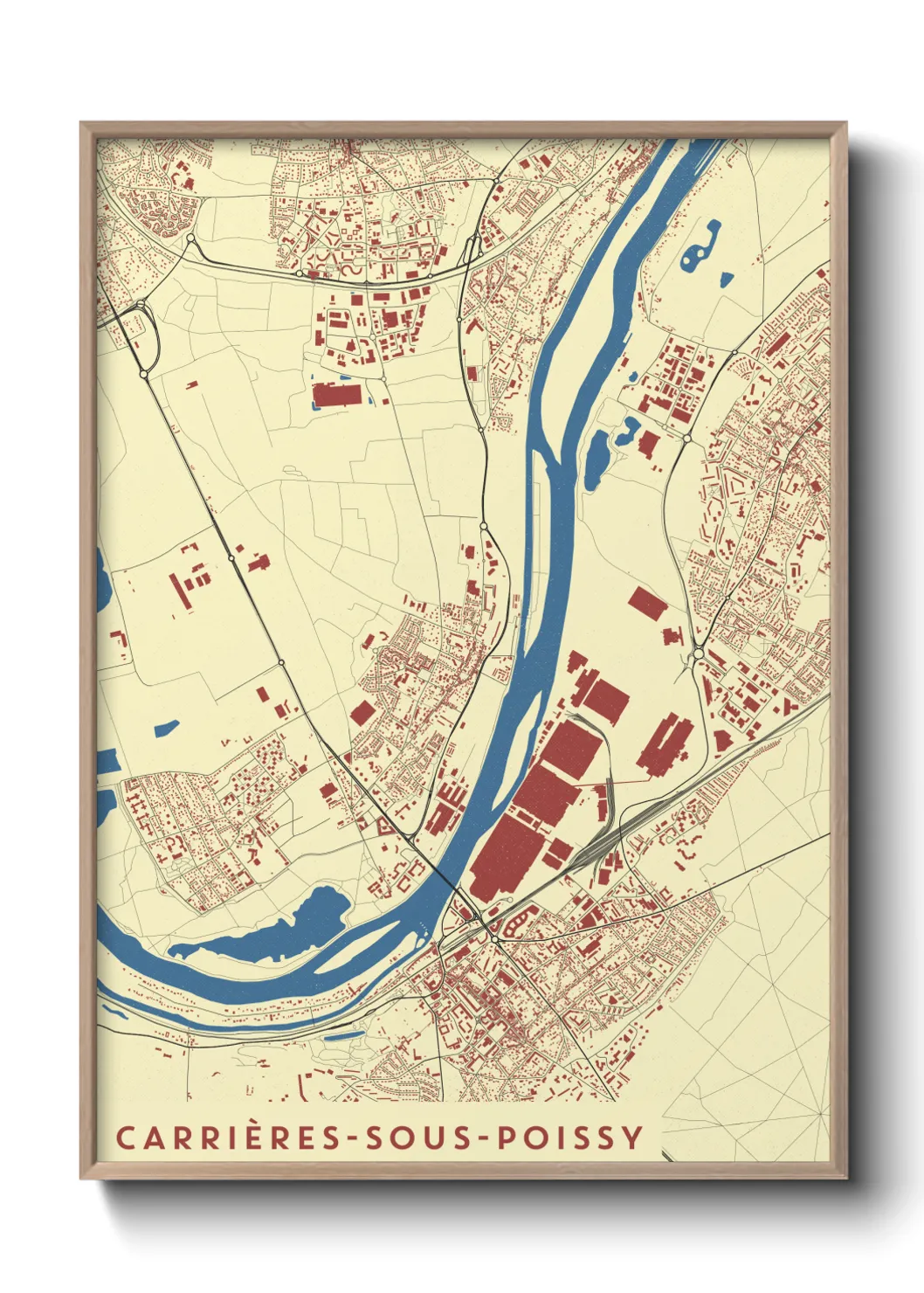 Une affiche de carte sur Carrières-sous-Poissy