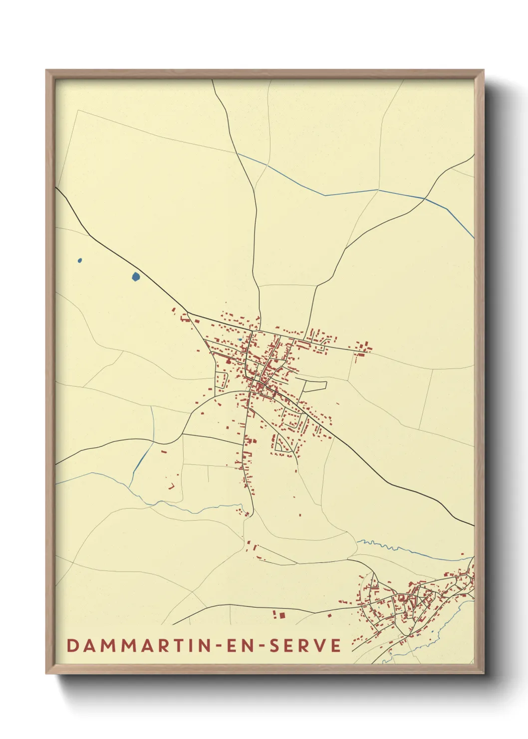 Une affiche de carte sur Dammartin-en-Serve