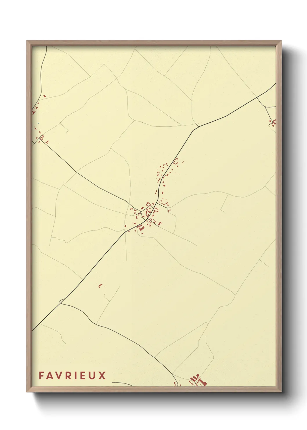 Une affiche de carte sur Favrieux