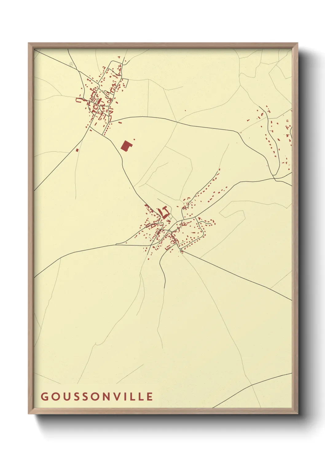 Une affiche de carte sur Goussonville