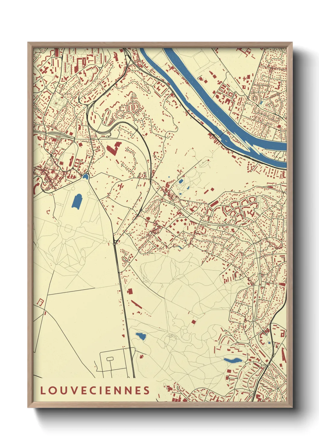 Une affiche de carte sur Louveciennes