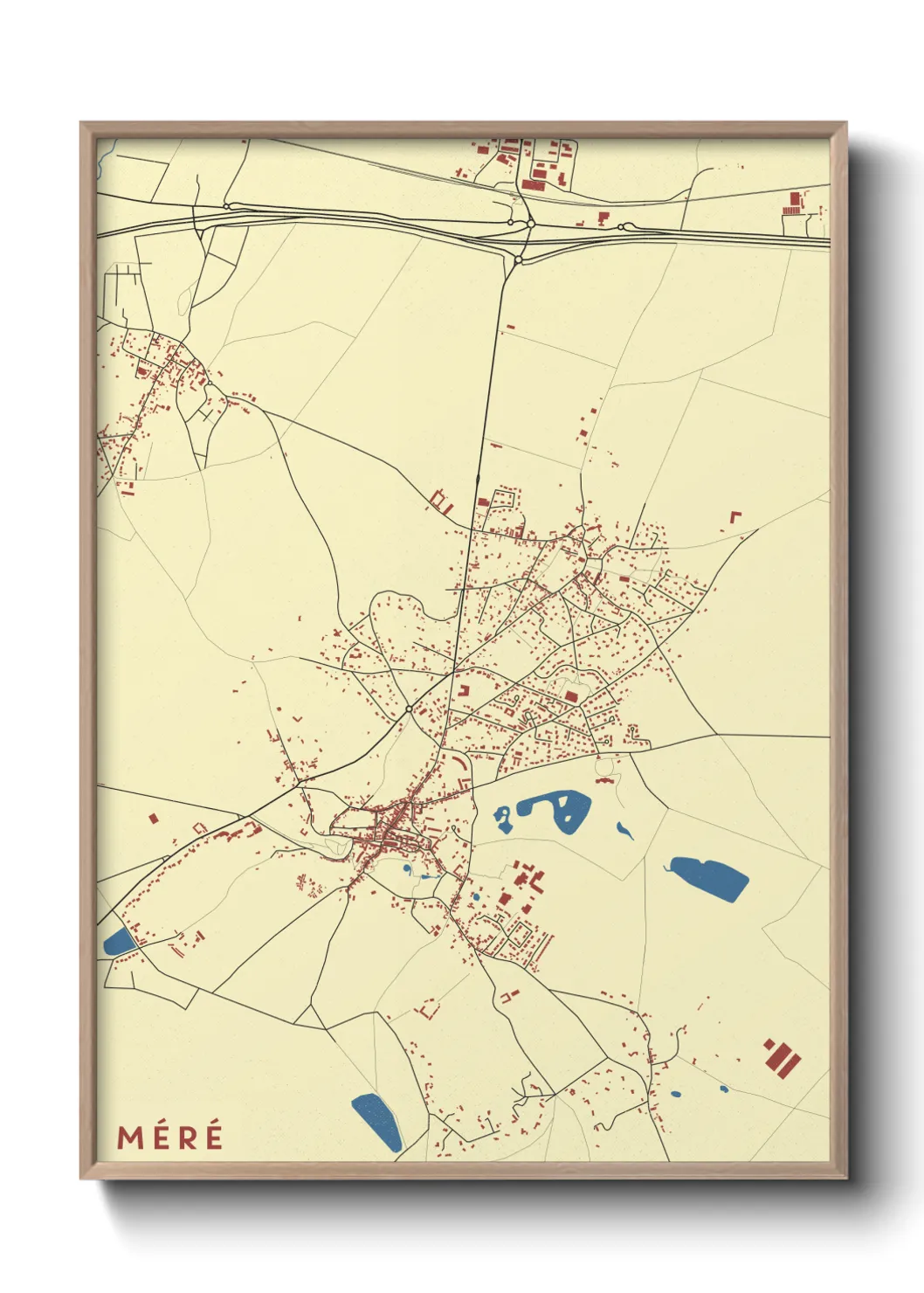 Une affiche de carte sur Méré