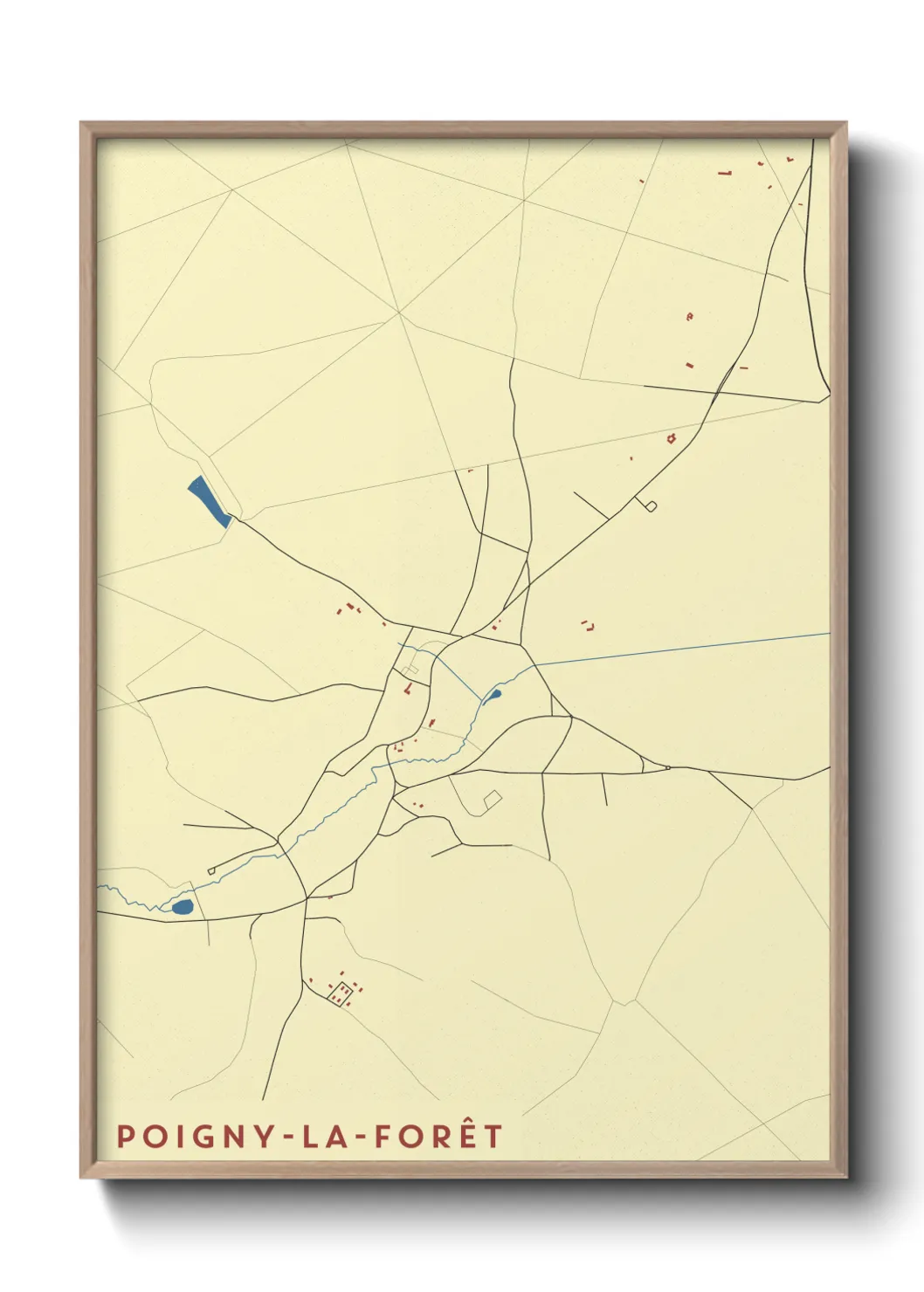 Une affiche de carte sur Poigny-la-Forêt