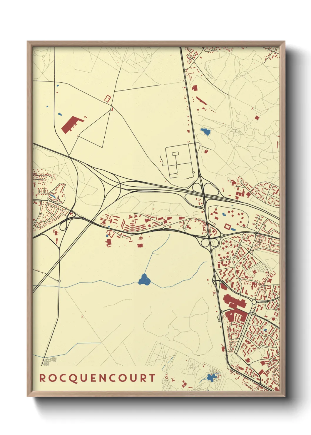 Une affiche de carte sur Rocquencourt