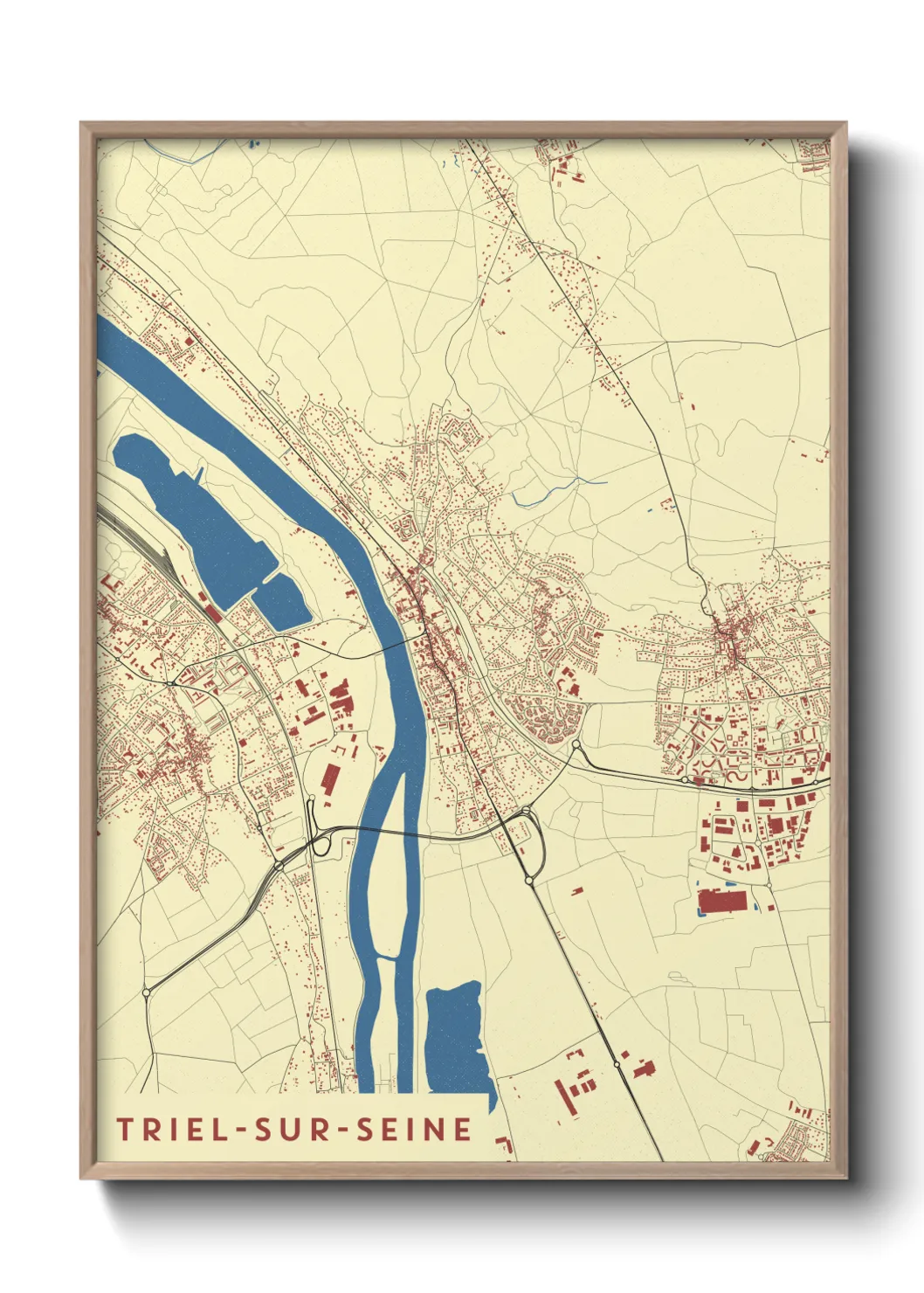 Une affiche de carte sur Triel-sur-Seine