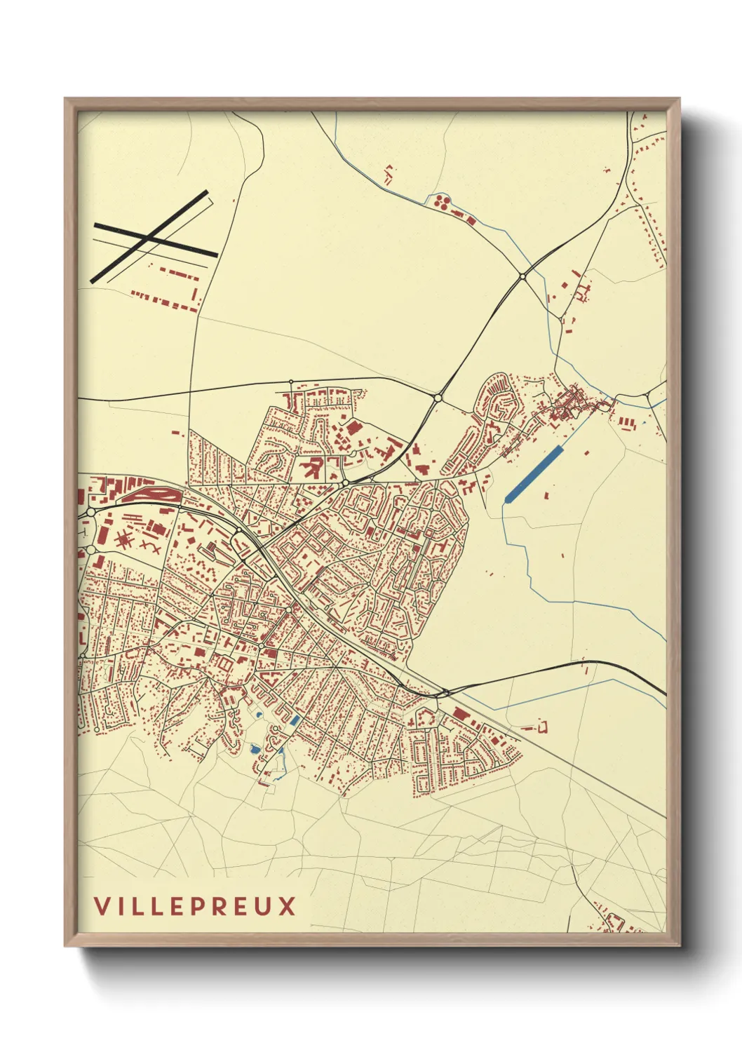 Une affiche de carte sur Villepreux