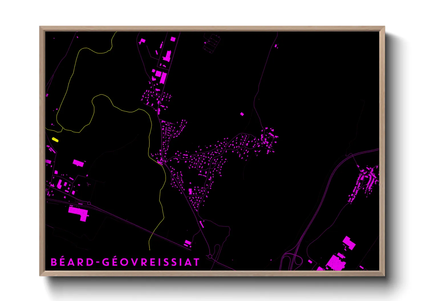 Une affiche de carte sur Béard-Géovreissiat