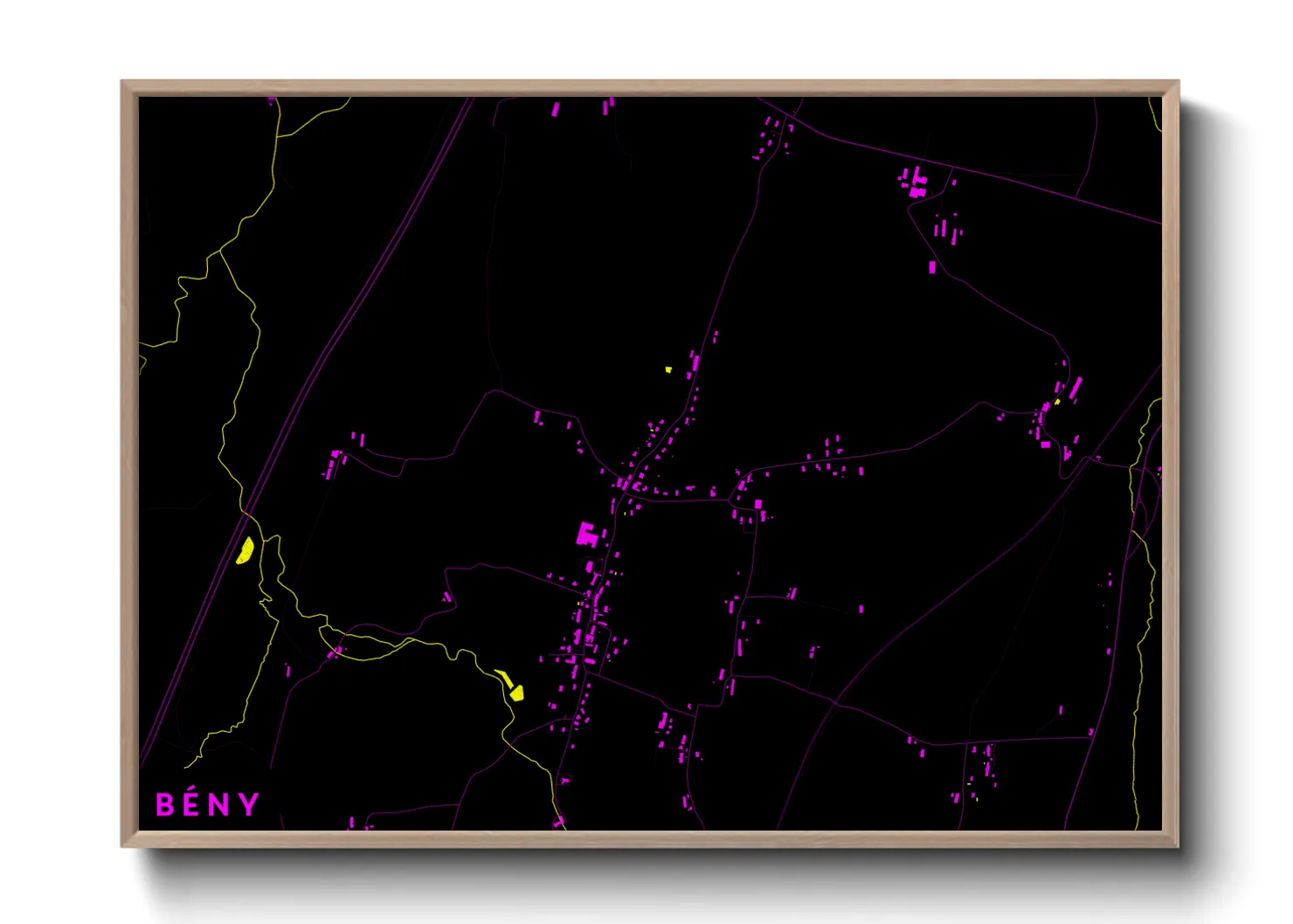 Une affiche de carte sur Bény
