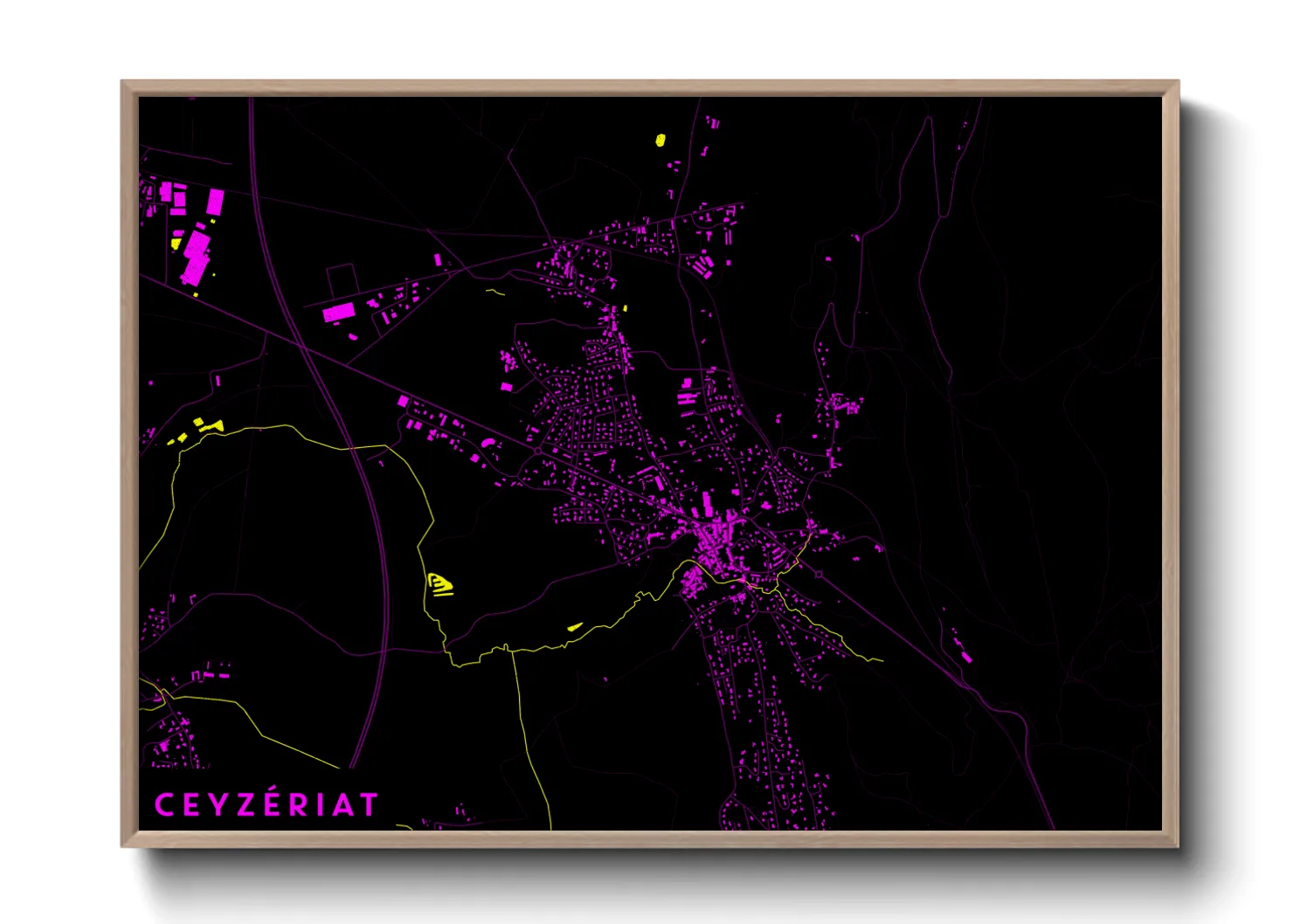 Une affiche de carte sur Ceyzériat