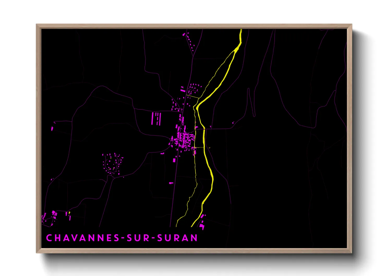 Une affiche de carte sur Chavannes-sur-Suran