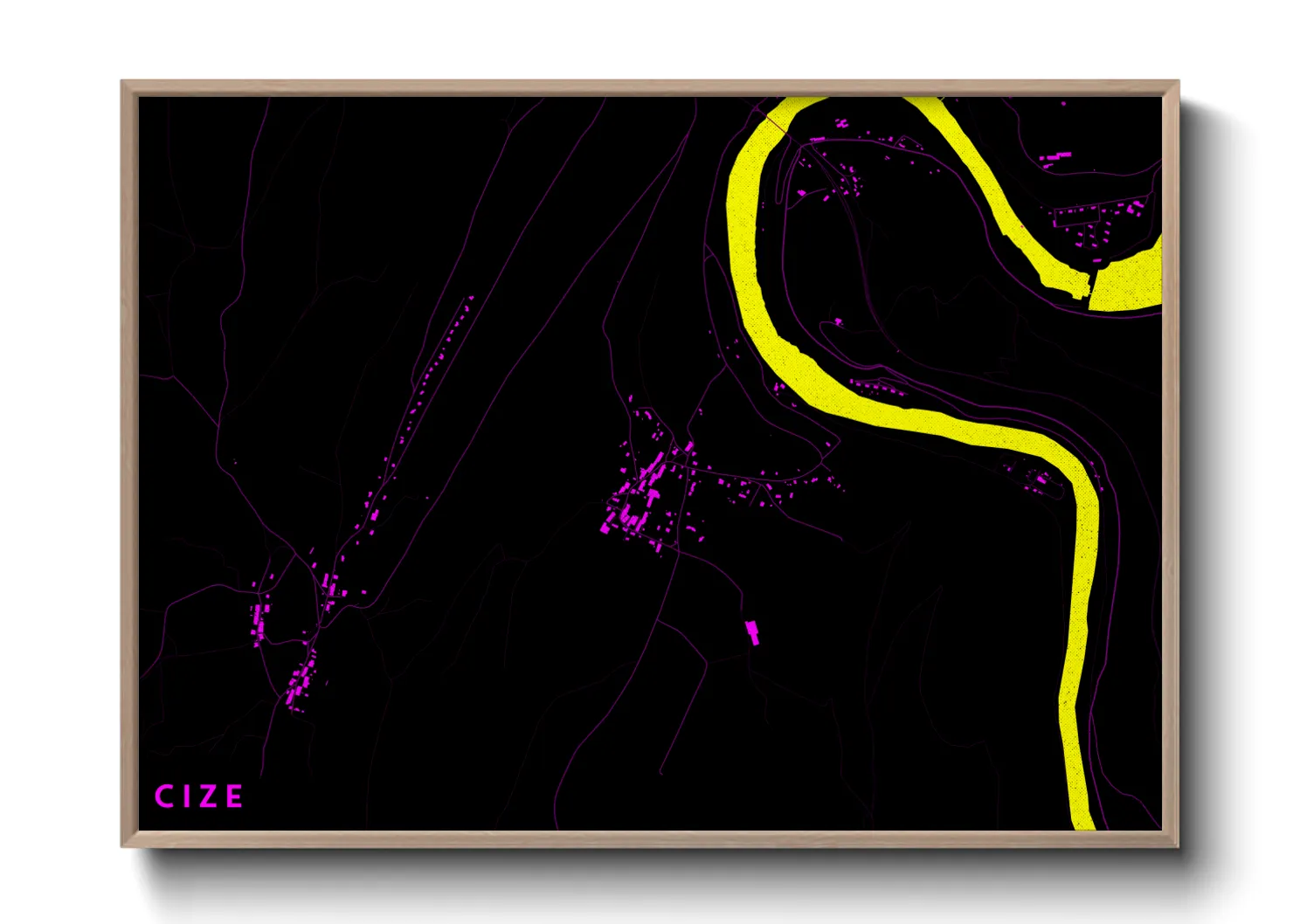 Une affiche de carte sur Cize