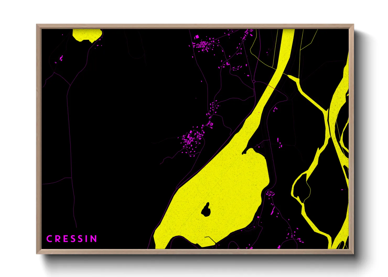 Une affiche de carte sur Cressin