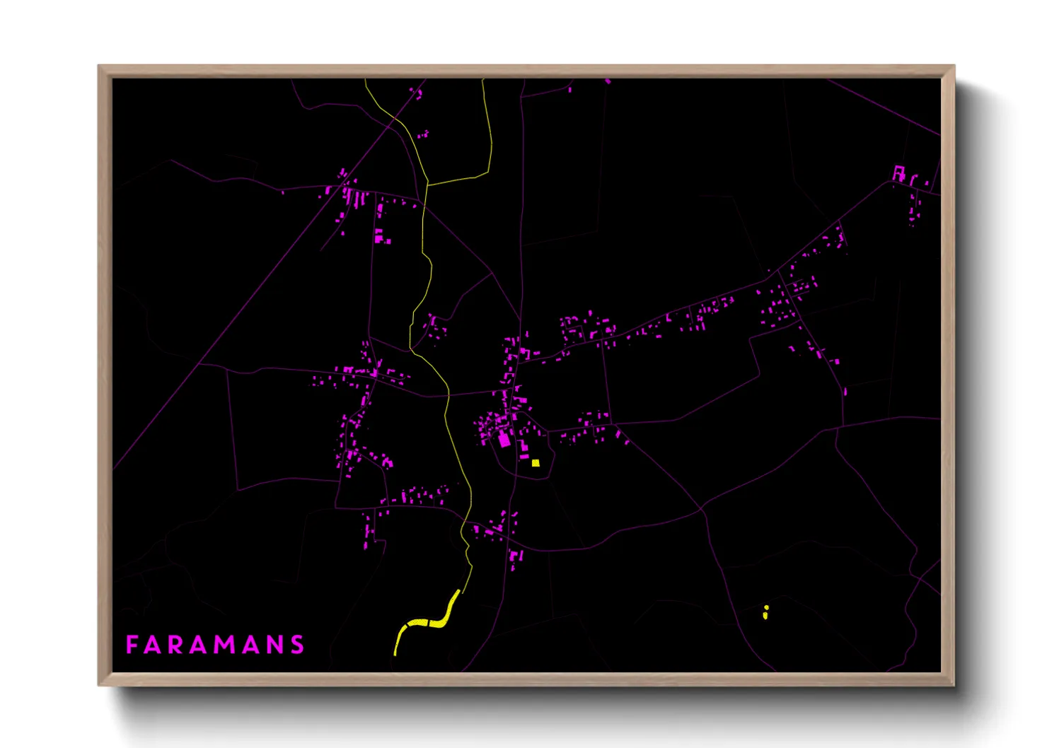 Une affiche de carte sur Faramans