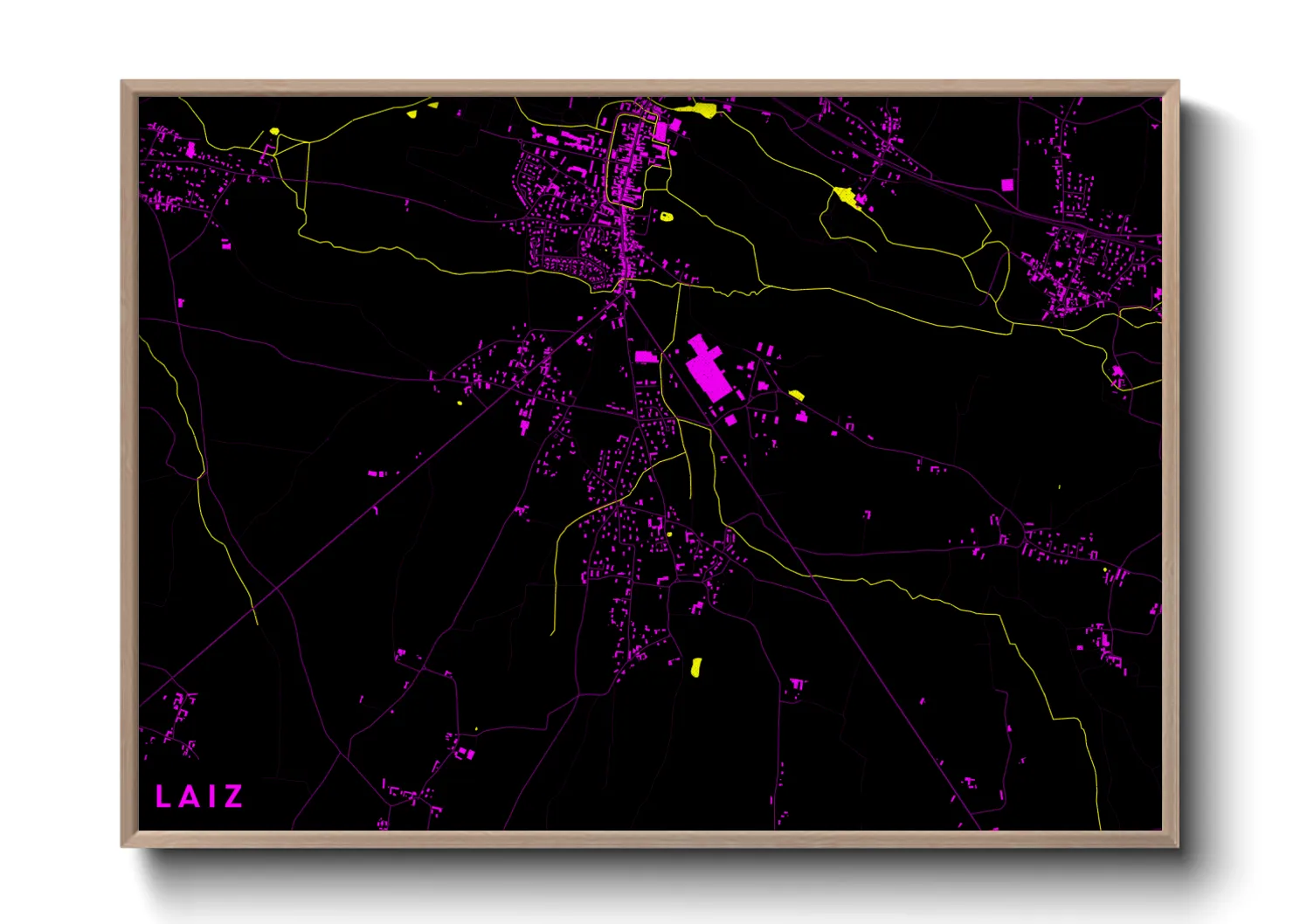 Une affiche de carte sur Laiz