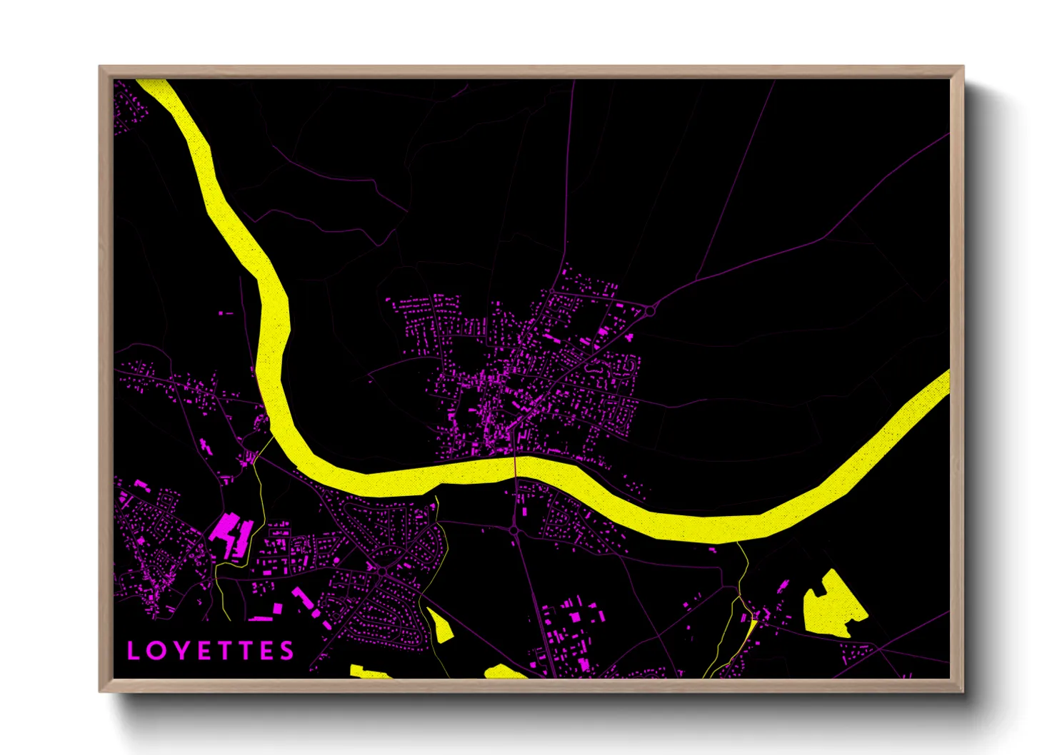 Une affiche de carte sur Loyettes