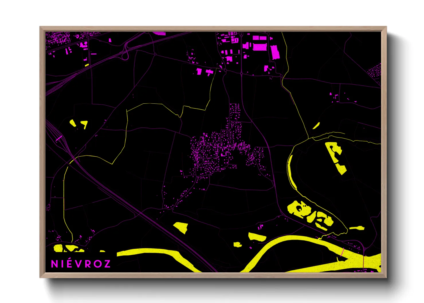 Une affiche de carte sur Niévroz