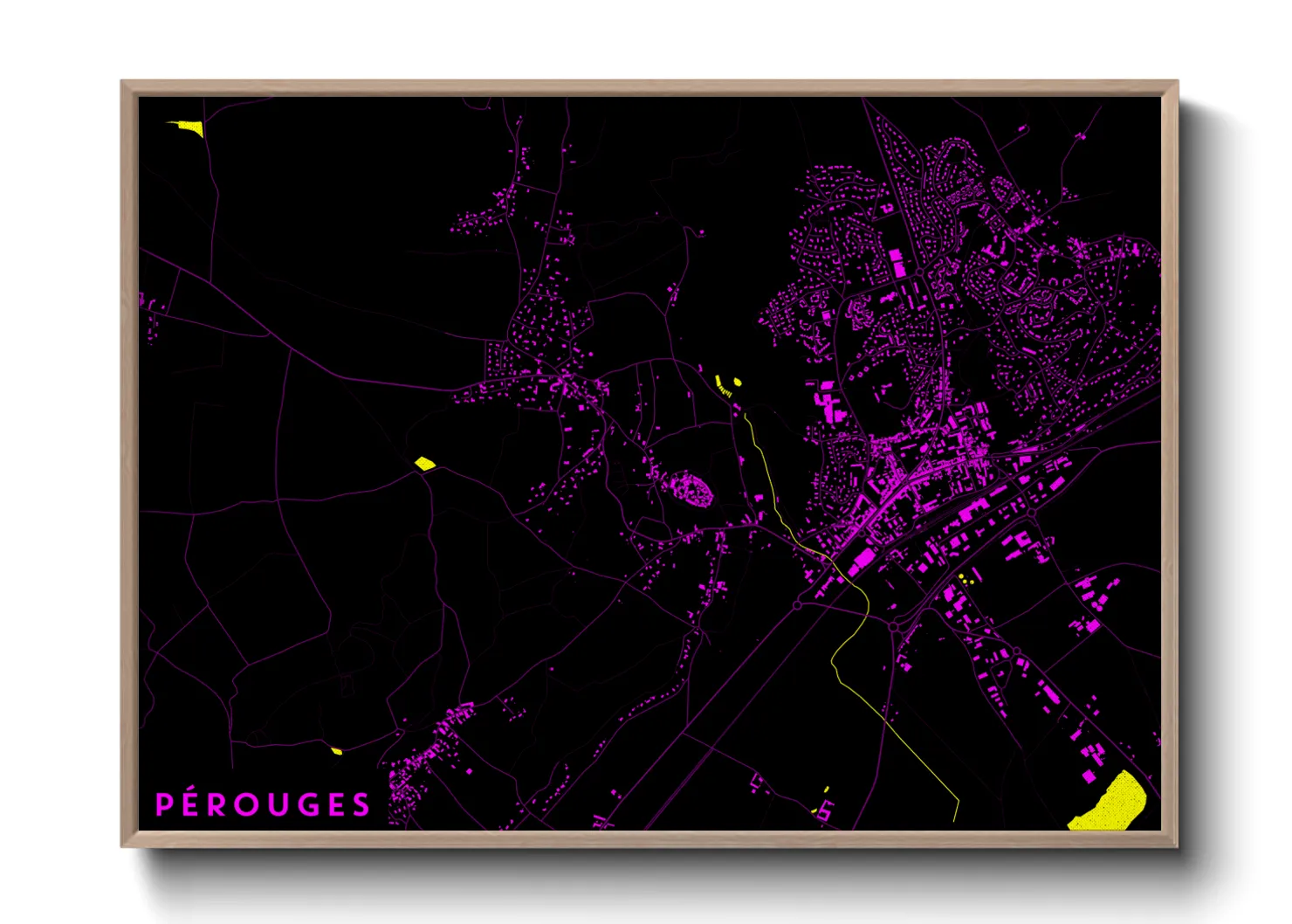 Une affiche de carte sur Pérouges