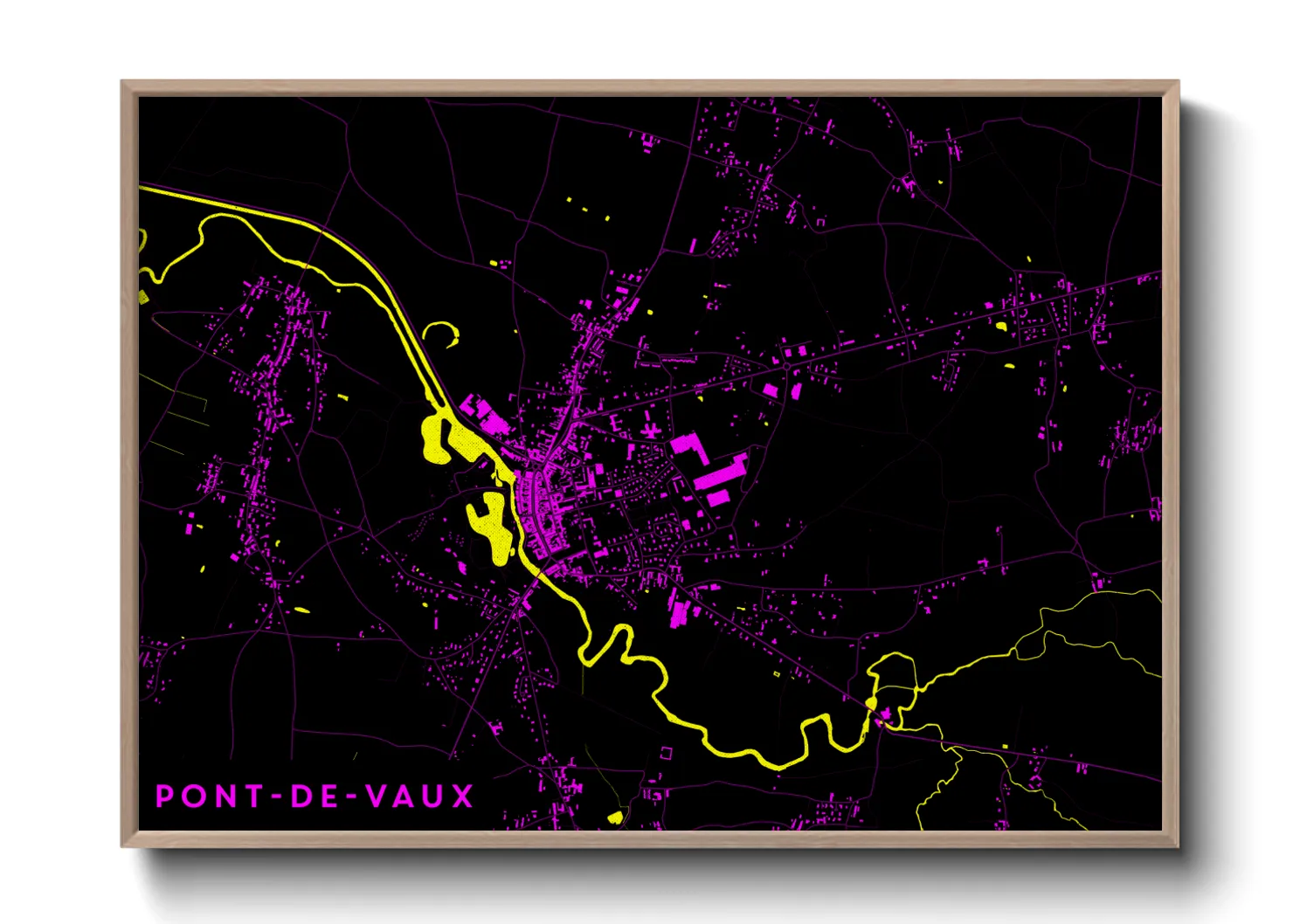 Une affiche de carte sur Pont-de-Vaux