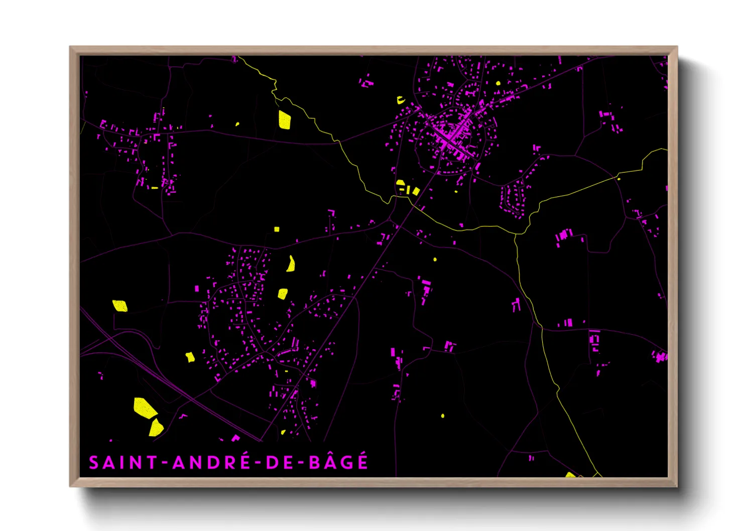Une affiche de carte sur Saint-André-de-Bâgé