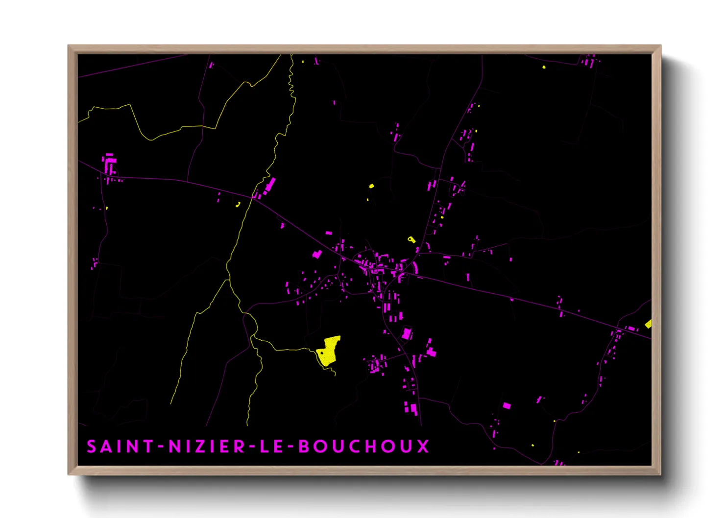 Une affiche de carte sur Saint-Nizier-le-Bouchoux