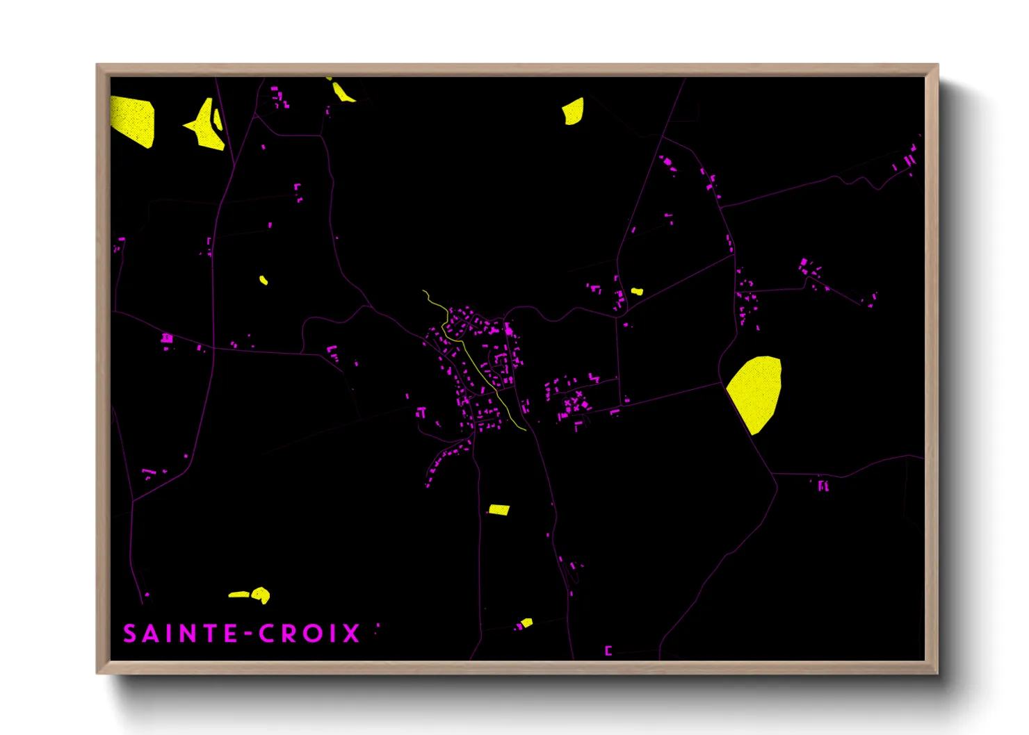 Une affiche de carte sur Sainte-Croix