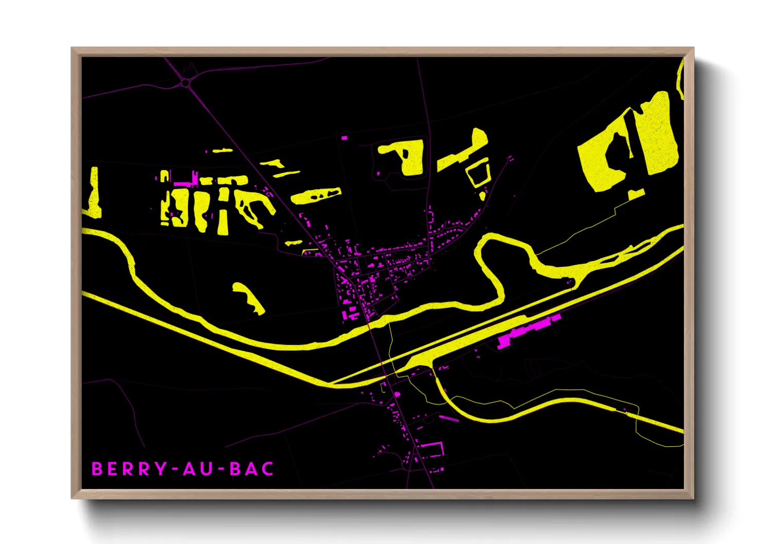 Une affiche de carte sur Berry-au-Bac