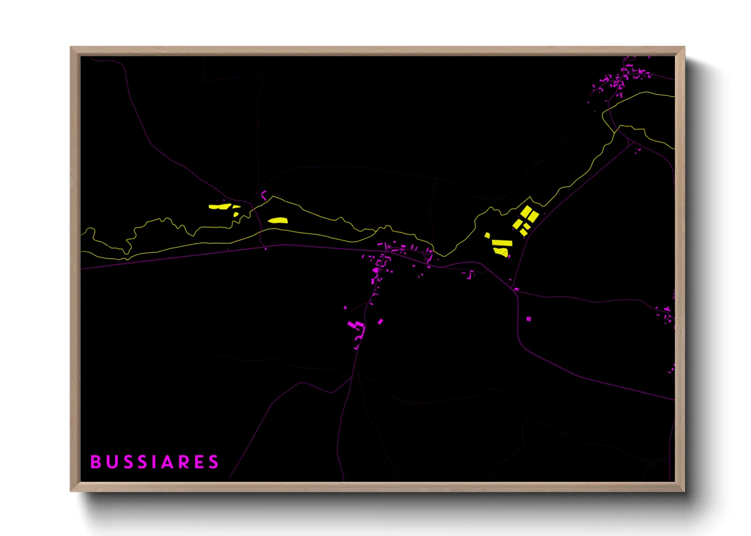 Une affiche de carte sur Bussiares