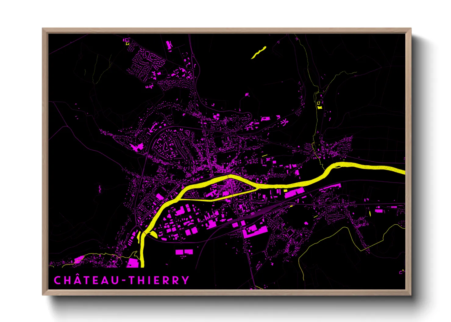 Une affiche de carte sur Château-Thierry