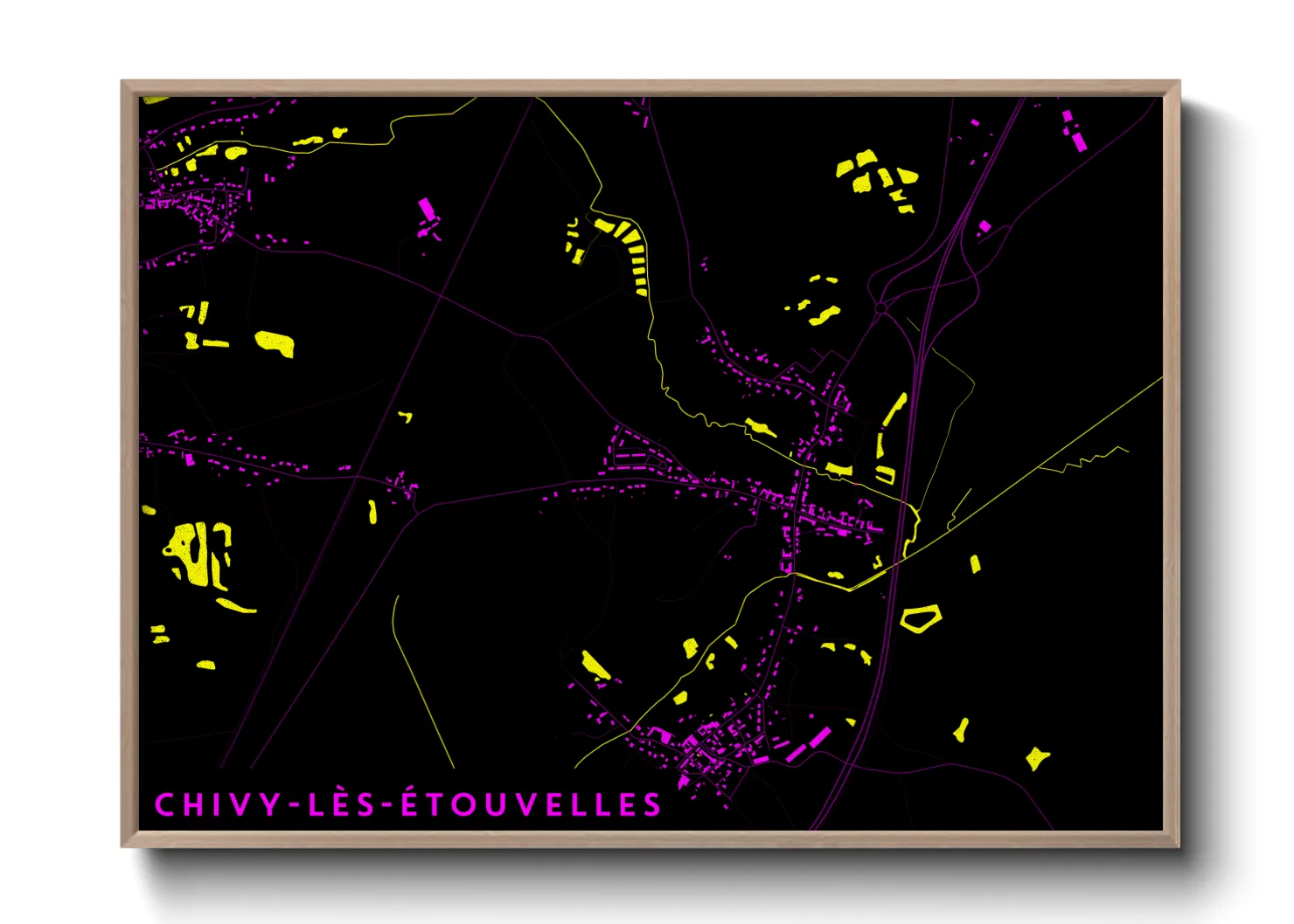 Une affiche de carte sur Chivy-lès-Étouvelles