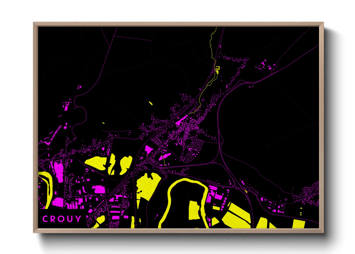 Une affiche de carte sur Crouy