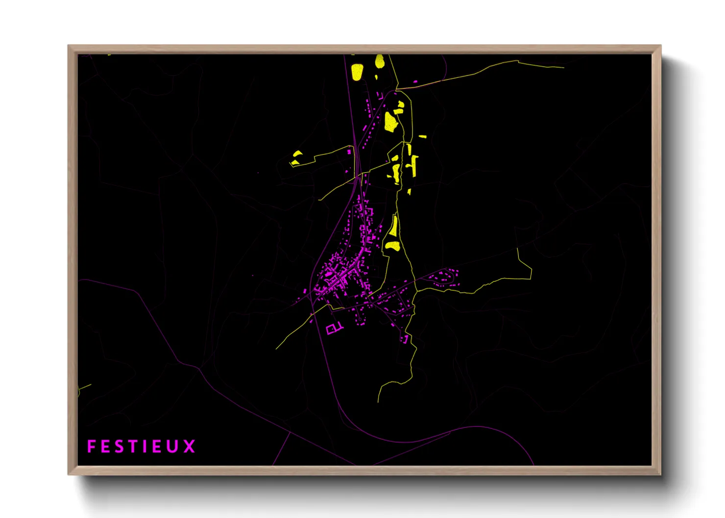 Une affiche de carte sur Festieux