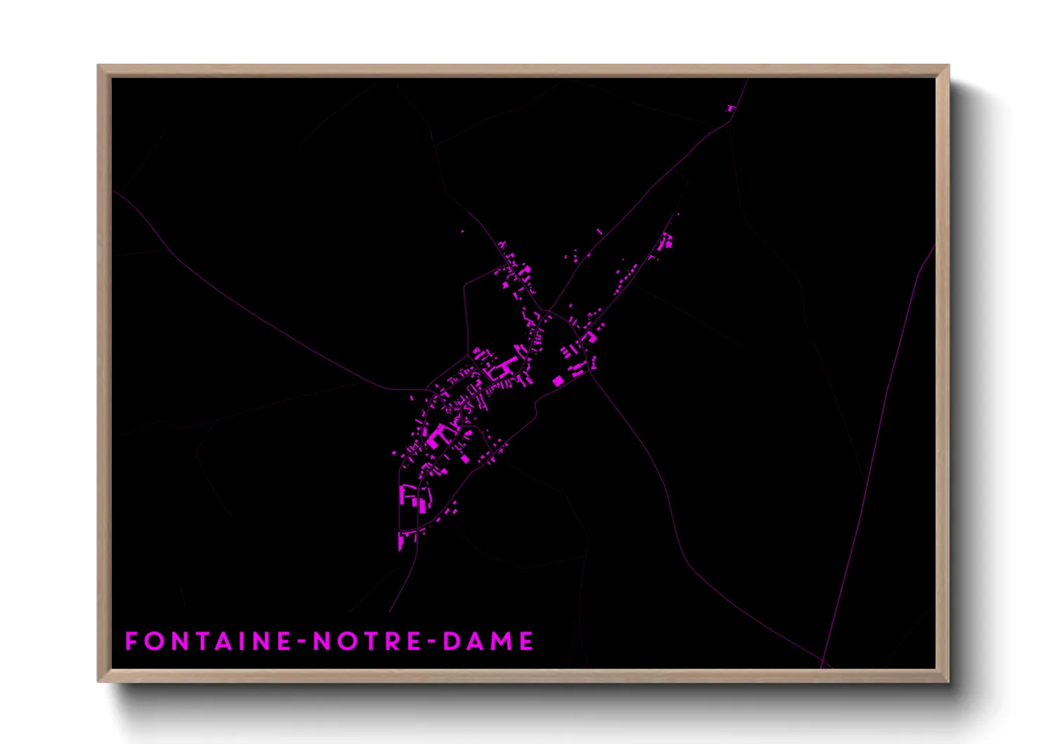 Une affiche de carte sur Fontaine-Notre-Dame