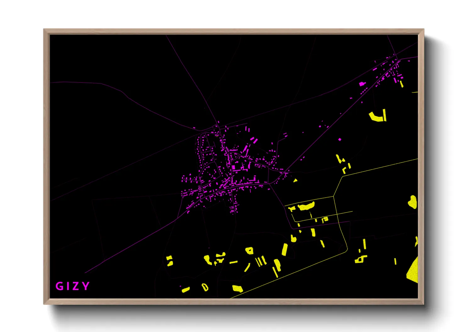Une affiche de carte sur Gizy