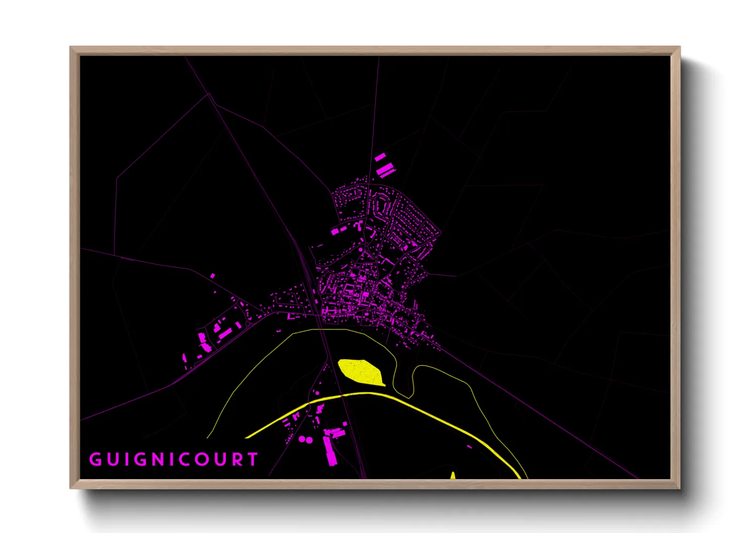 Une affiche de carte sur Guignicourt