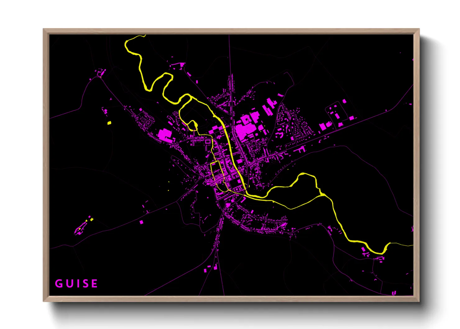 Une affiche de carte sur Guise