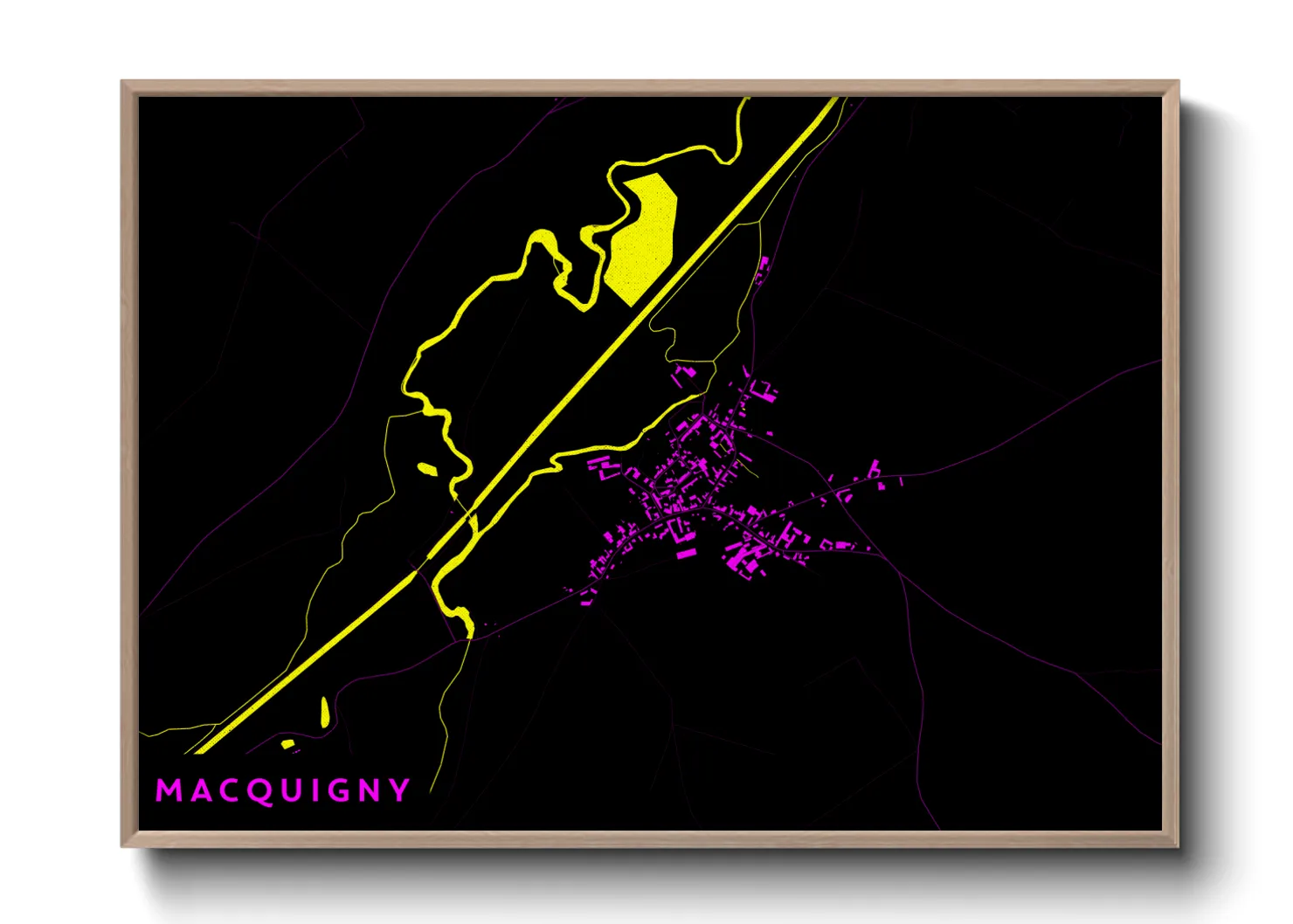 Une affiche de carte sur Macquigny