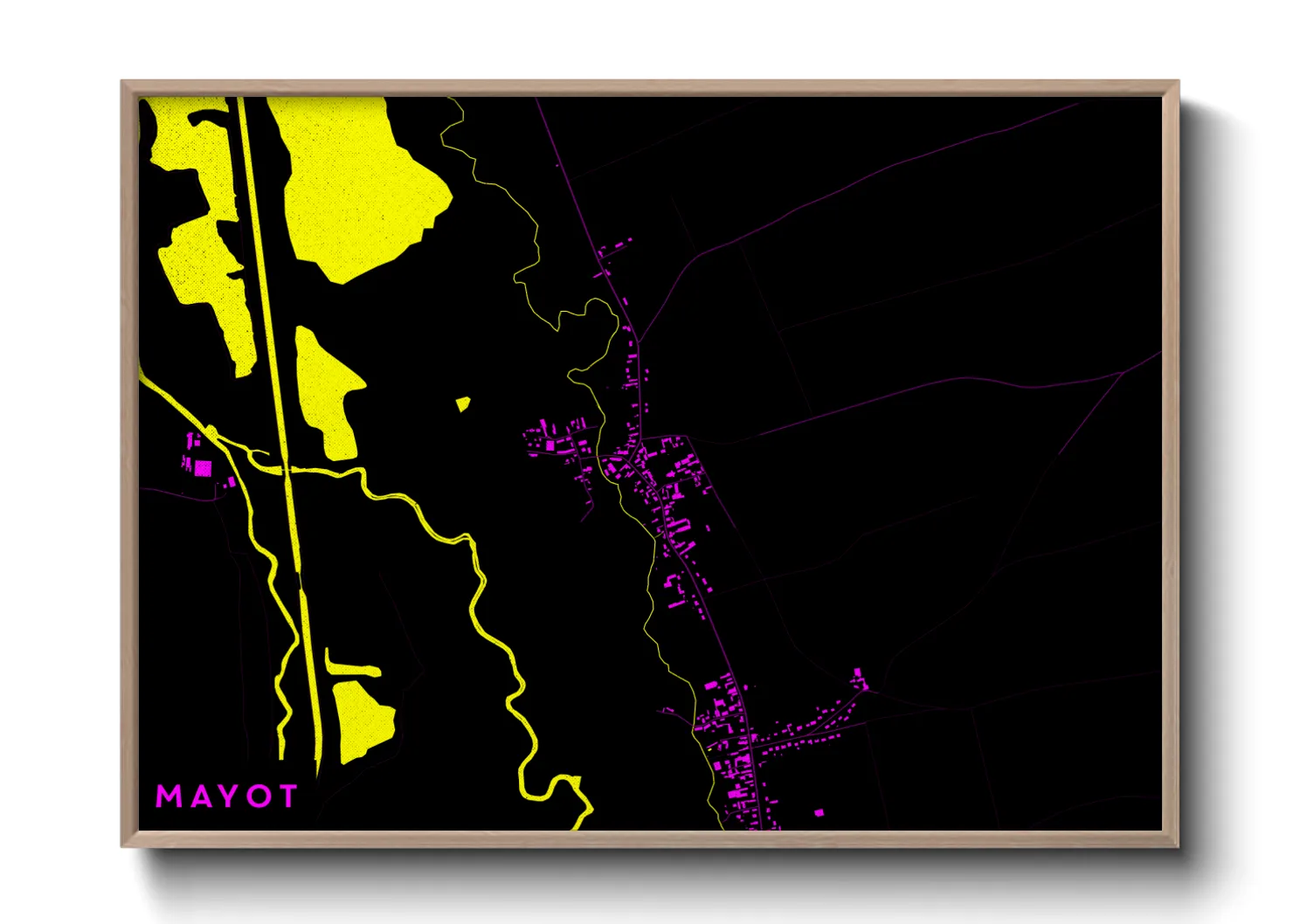 Une affiche de carte sur Mayot