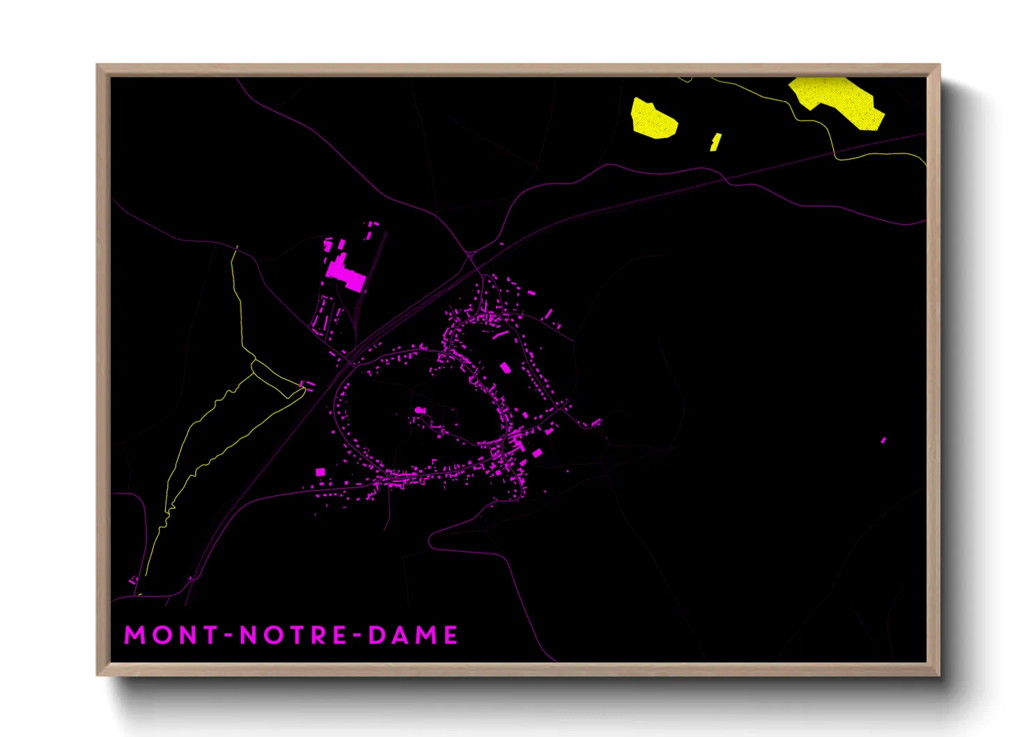 Une affiche de carte sur Mont-Notre-Dame