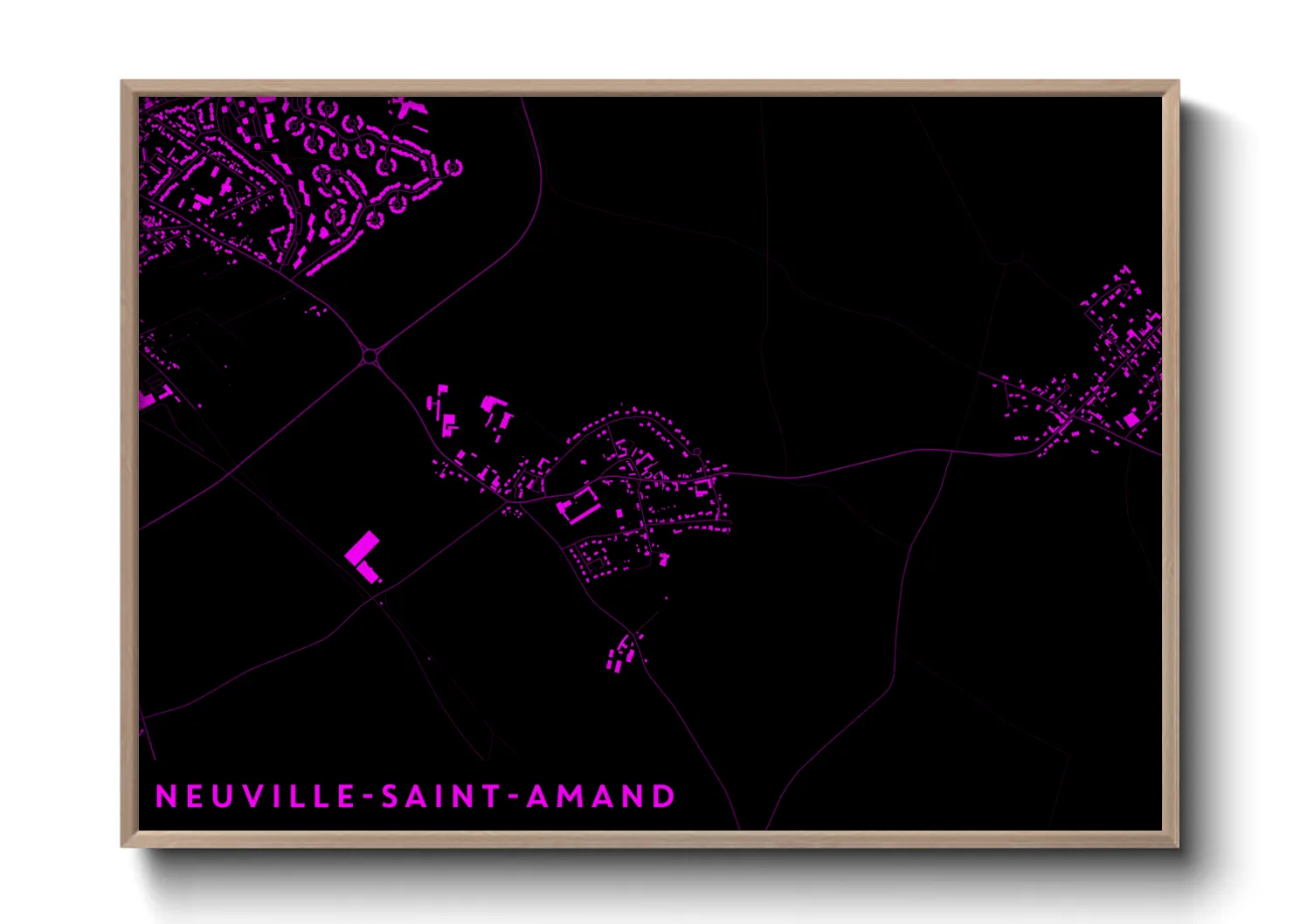 Une affiche de carte sur Neuville-Saint-Amand