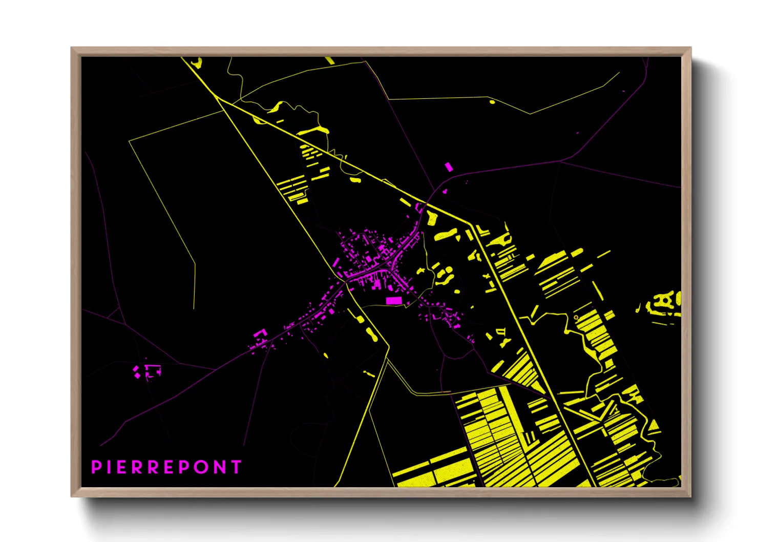 Une affiche de carte sur Pierrepont