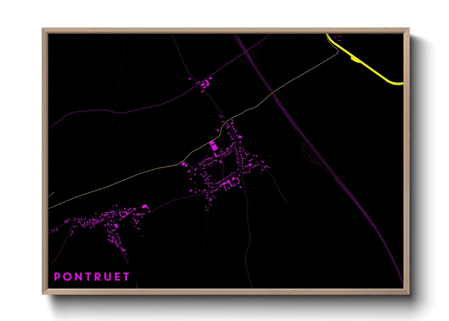 Une affiche de carte sur Pontruet