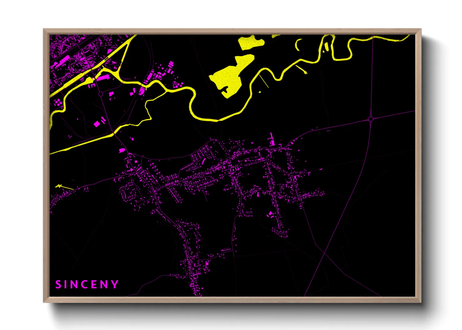Une affiche de carte sur Sinceny